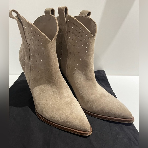 Sigerson Morrison Shoes - Sigerson Morrison gray with studs cowboy boots style. Best price ever